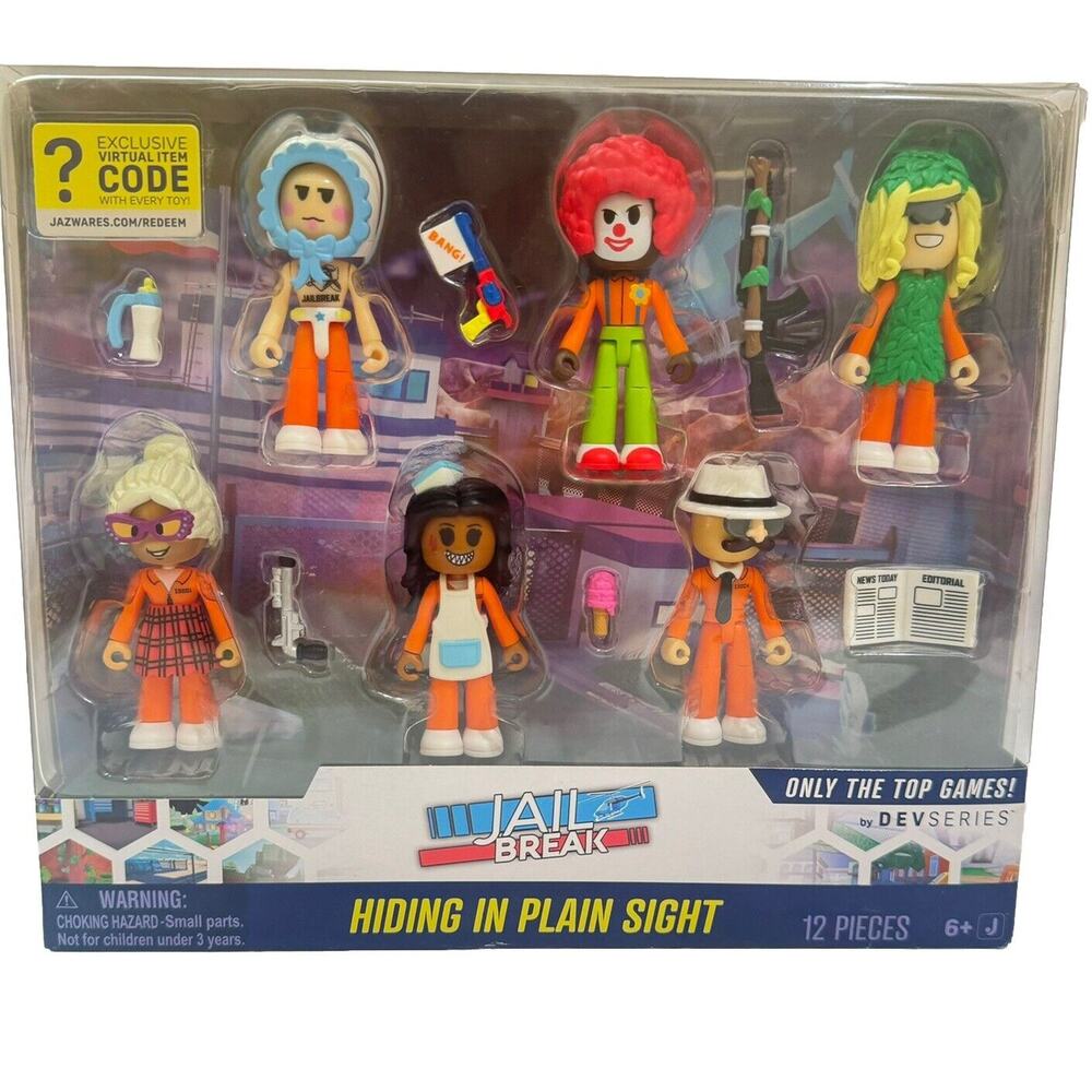 DevSeries Jailbreak Hiding In Plain Sight 6 Action Figures & Virtual Item Code